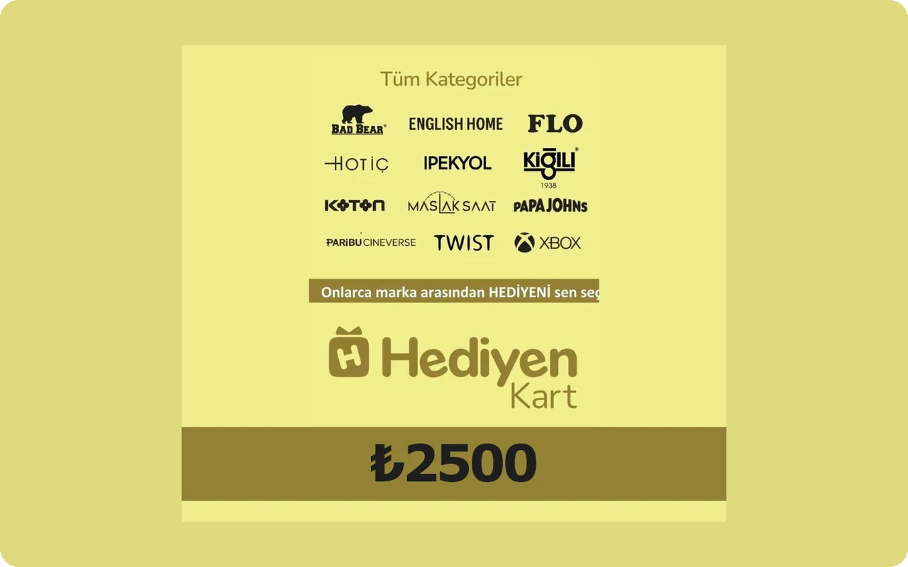 Hediyen Kart All Access ₺2500 Gift Card (Turkey)
