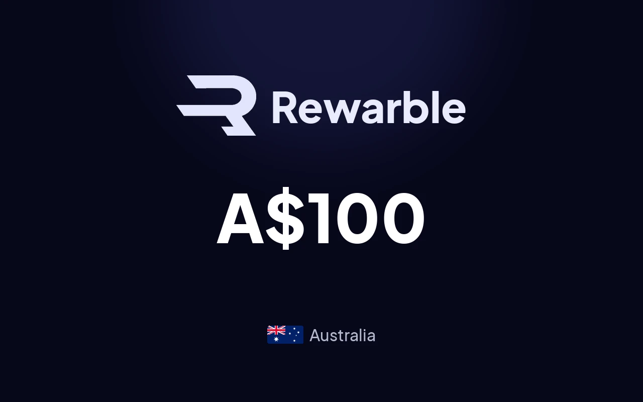 Rewarble Bank Transfer A$100 Gift Card (Australia)