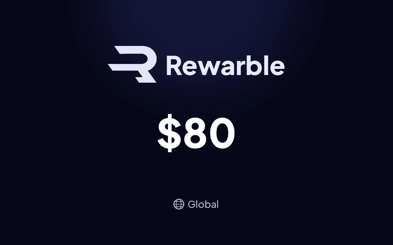 Rewarble Mastercard $80 Gift Card