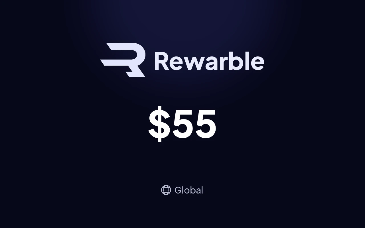 Rewarble PayPal $55 Gift Card