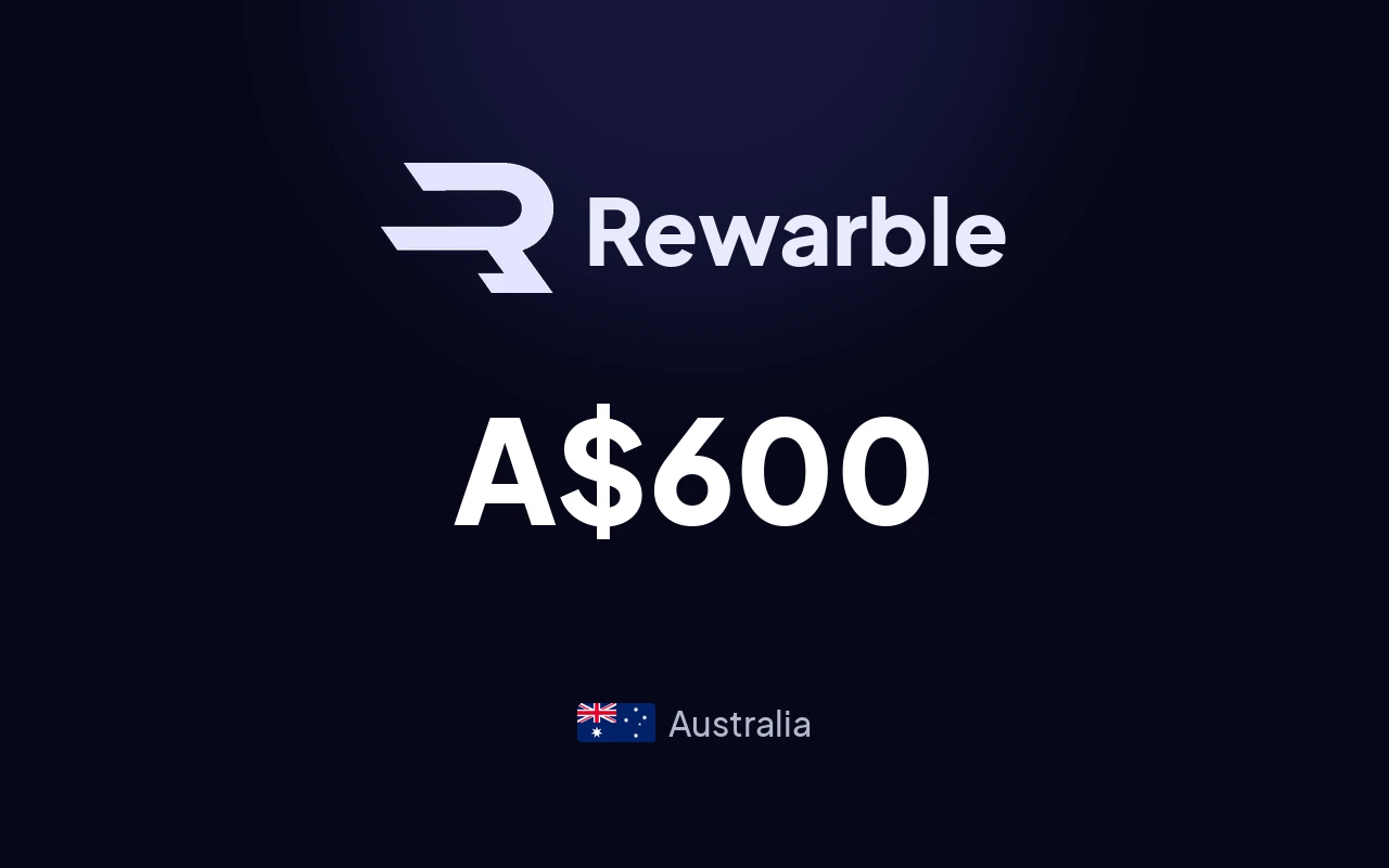 Rewarble PayPal A$600 Gift Card (Australia)
