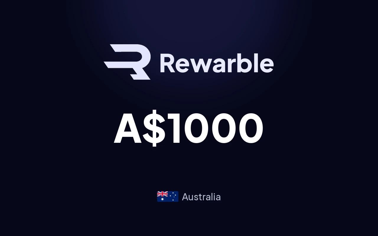 Rewarble PayPal A$1000 Gift Card (Australia)