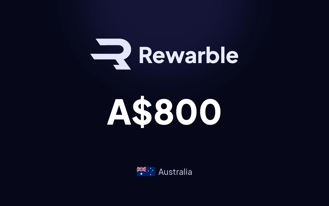 Rewarble PayPal A$800 Gift Card (Australia)