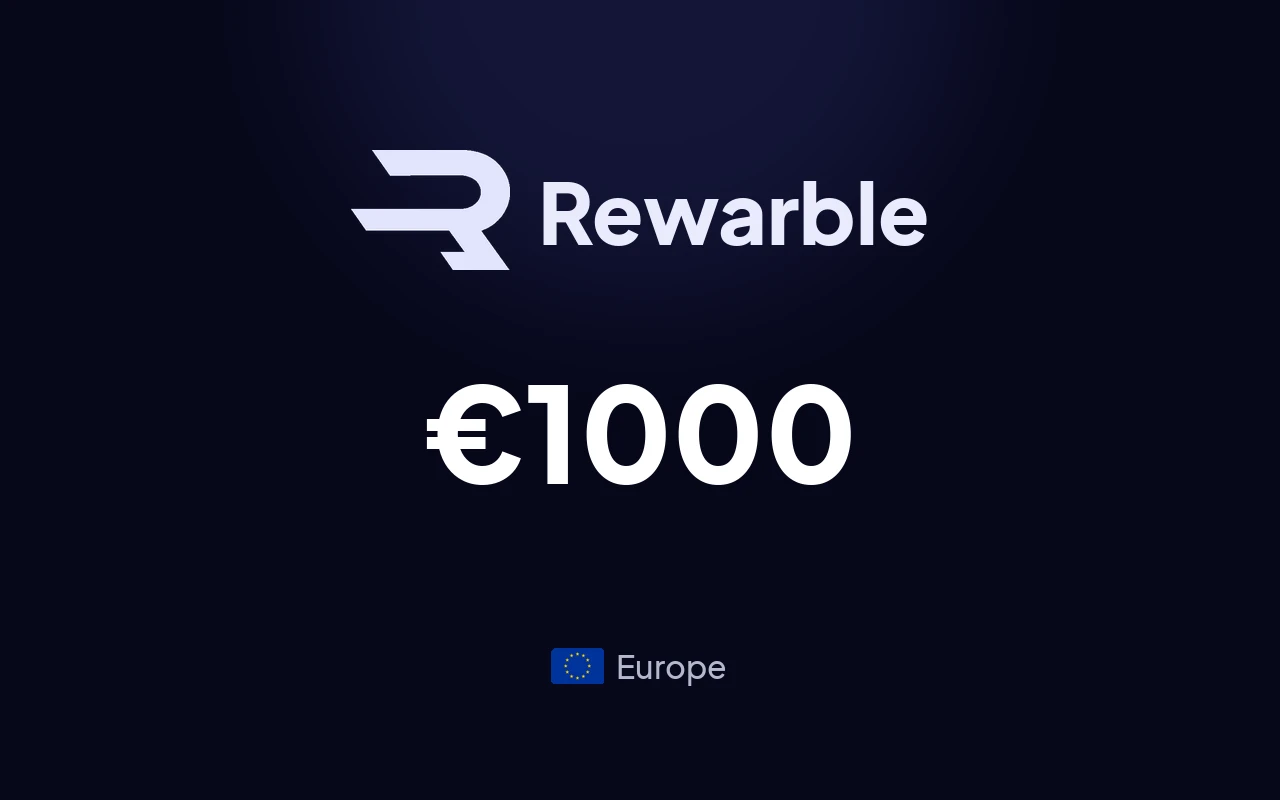 Rewarble PayPal €1000 Gift Card (Europe)