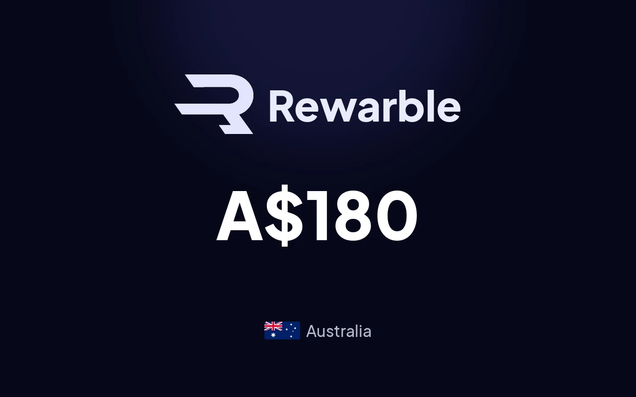 Rewarble PayPal A$180 Gift Card (Australia)