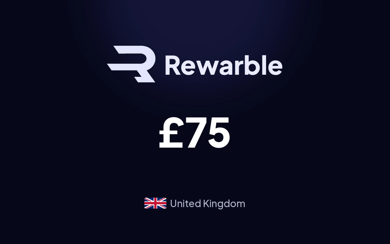 Rewarble PayPal £75 Gift Card (United Kingdom)