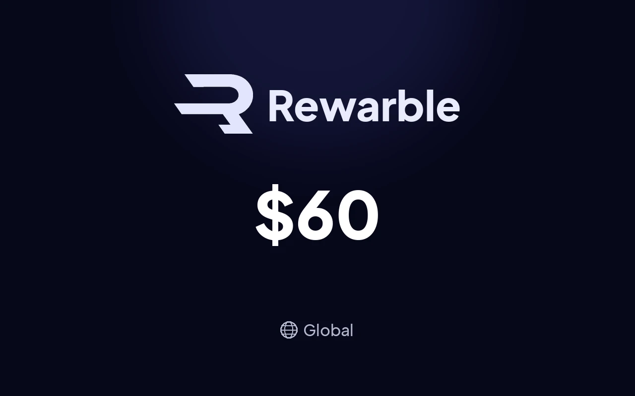 Rewarble Advcash $60 Gift Card