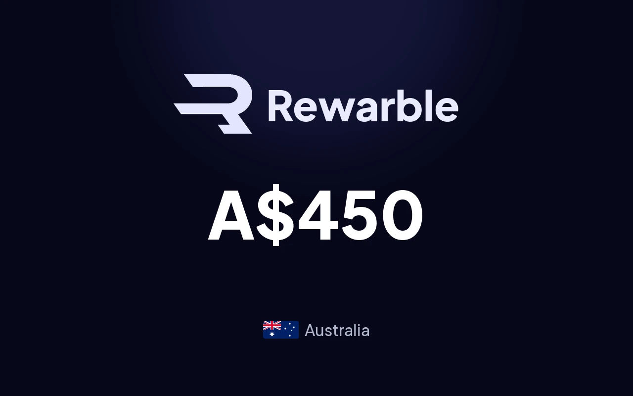 Rewarble PayPal A$450 Gift Card (Australia)