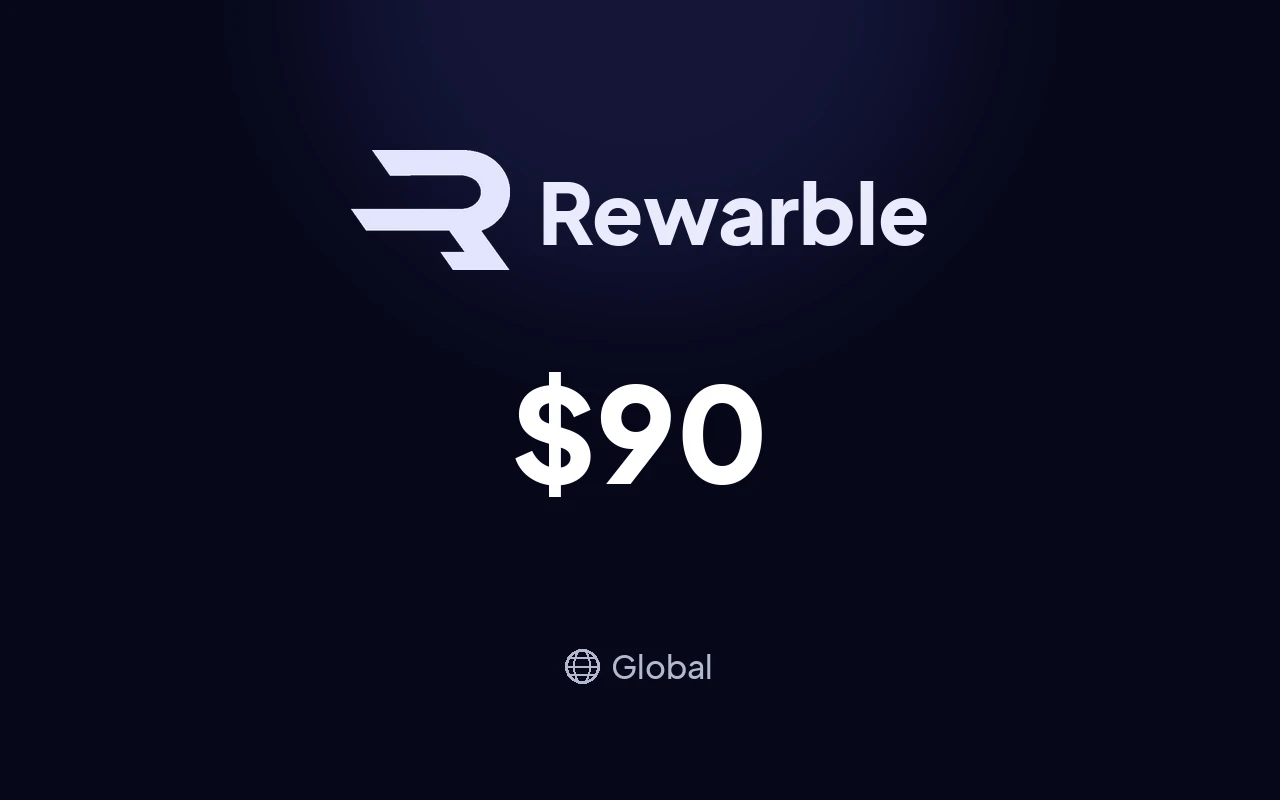 Rewarble PayPal $90 Gift Card