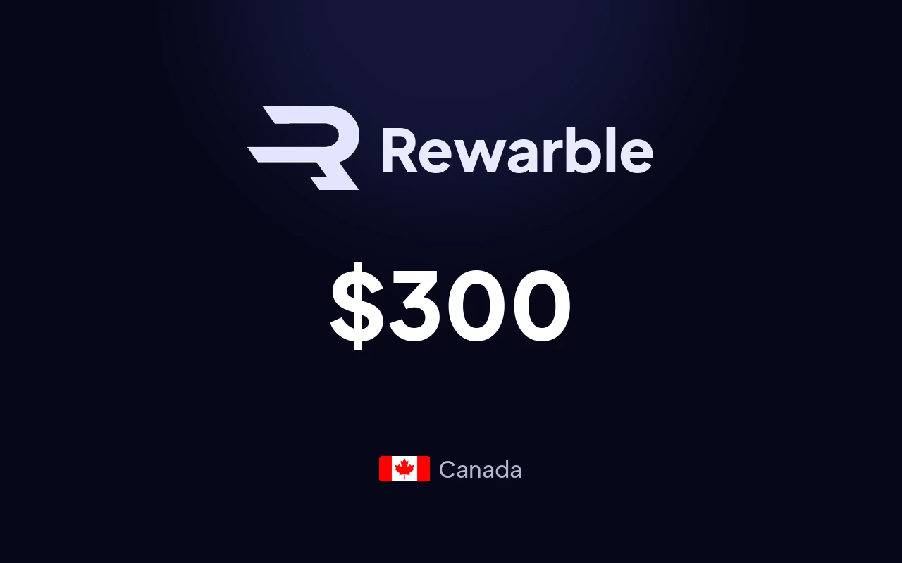 Rewarble PayPal $300 Gift Card (Canada)