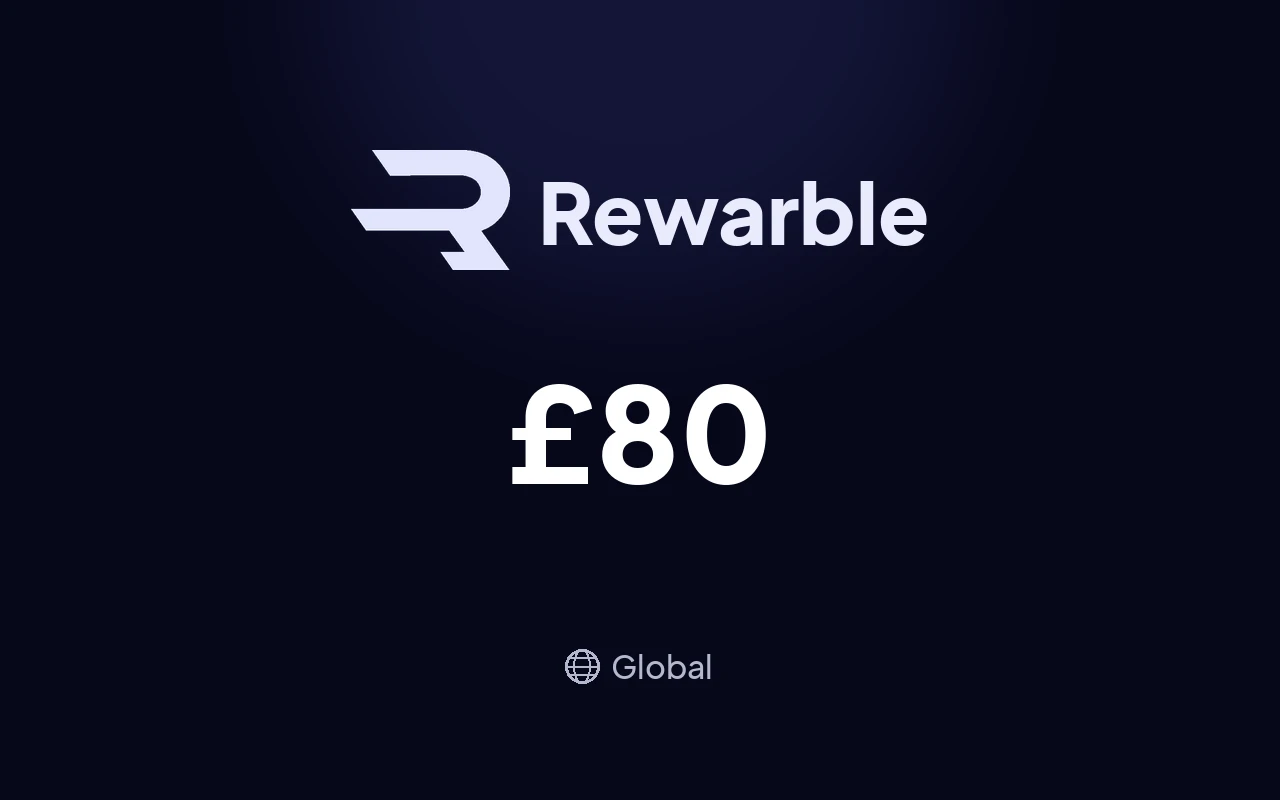 Rewarble PayPal £80 Gift Card