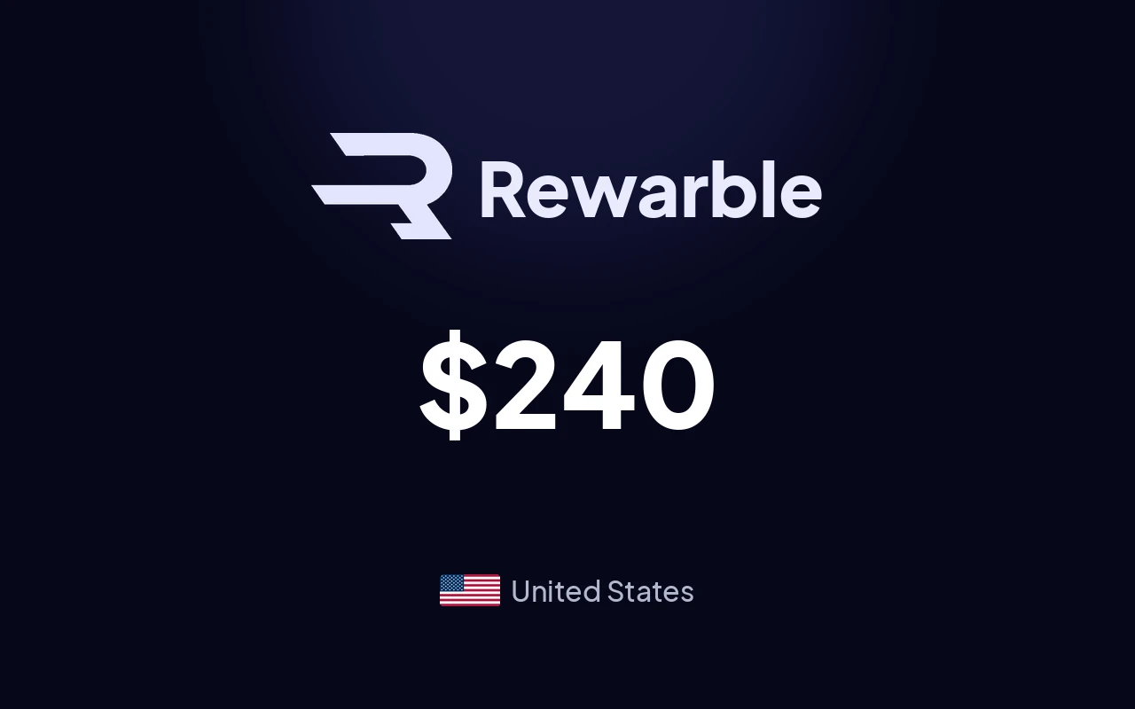 Rewarble PayPal $240 Gift Card (United States)