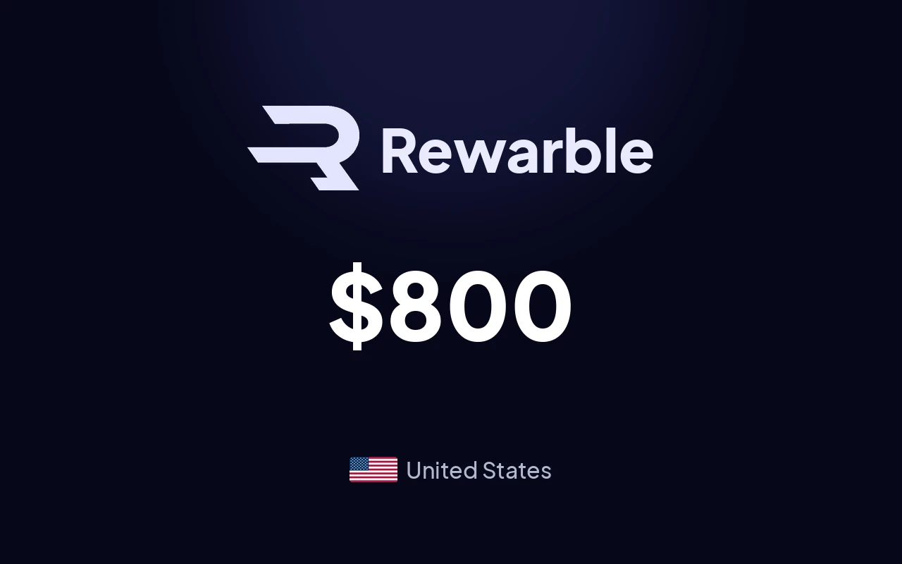 Rewarble PayPal $800 Gift Card (United States)