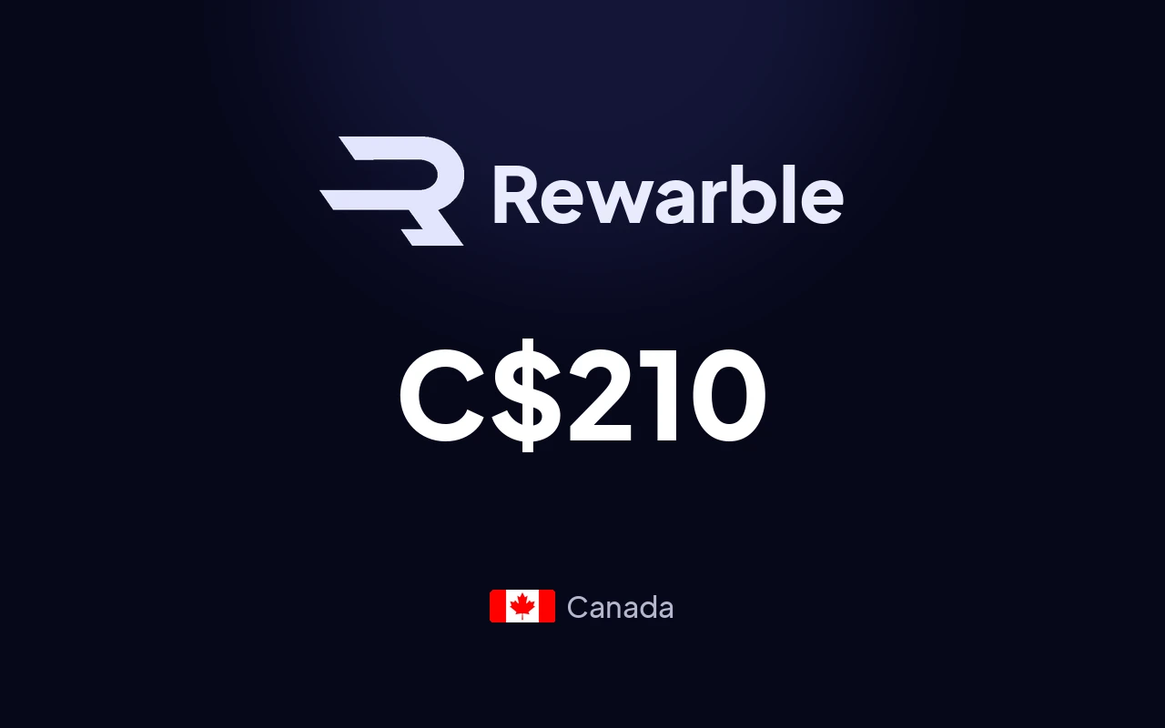 Rewarble PayPal C$210 Gift Card (Canada)