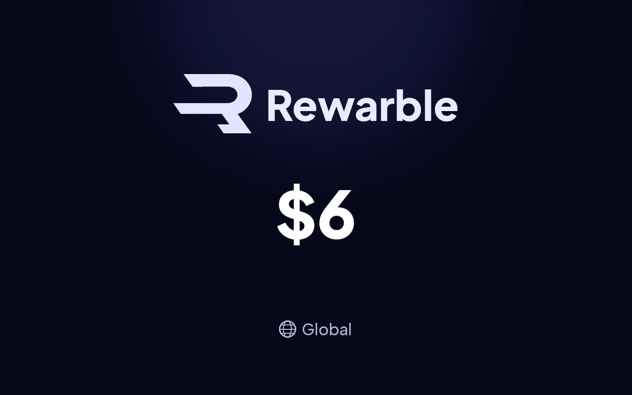 Rewarble Mastercard $6 Gift Card