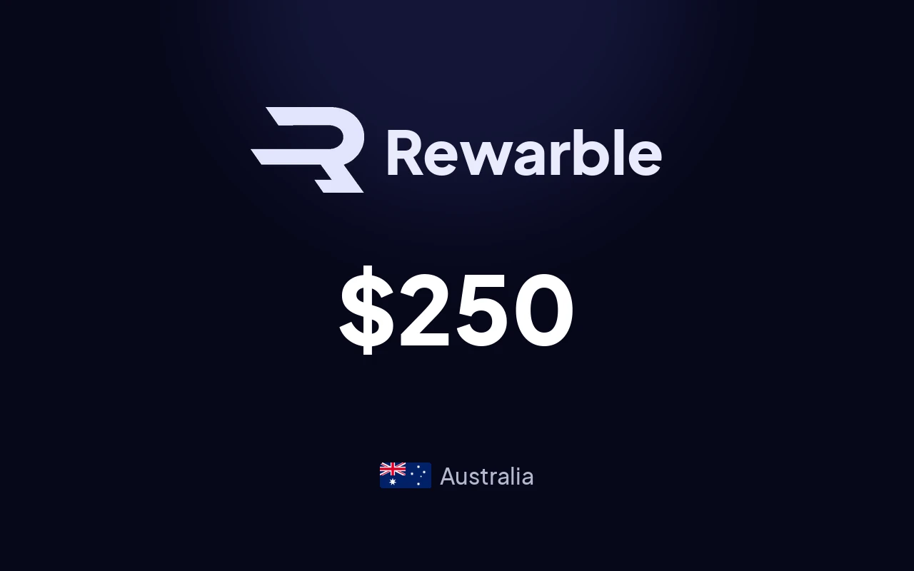Rewarble PayPal $250 Gift Card (Australia)