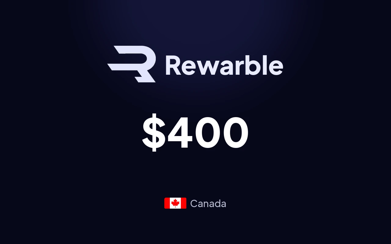 Rewarble PayPal $400 Gift Card (Canada)