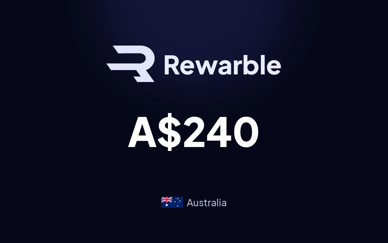 Rewarble PayPal A$240 Gift Card (Australia)