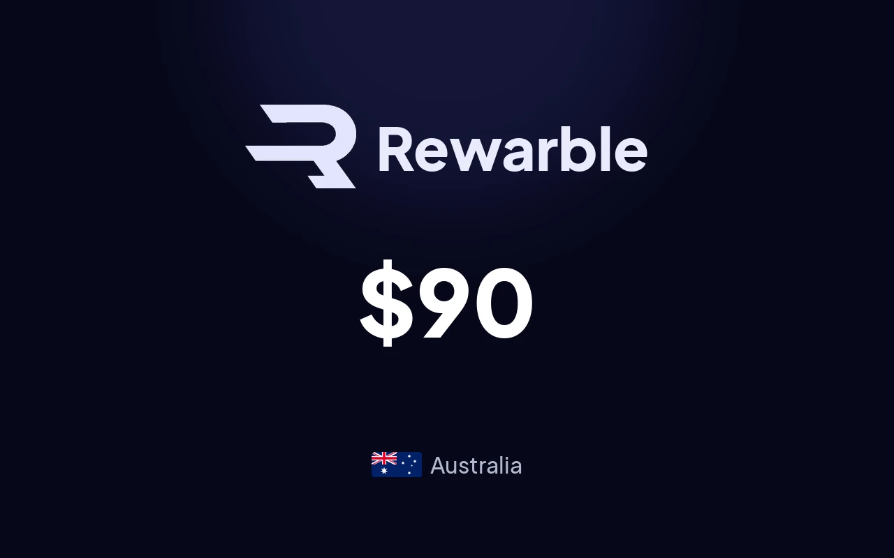 Rewarble PayPal $90 Gift Card (Australia)