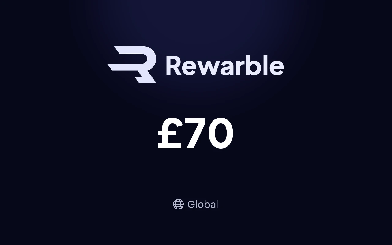 Rewarble PayPal £70 Gift Card