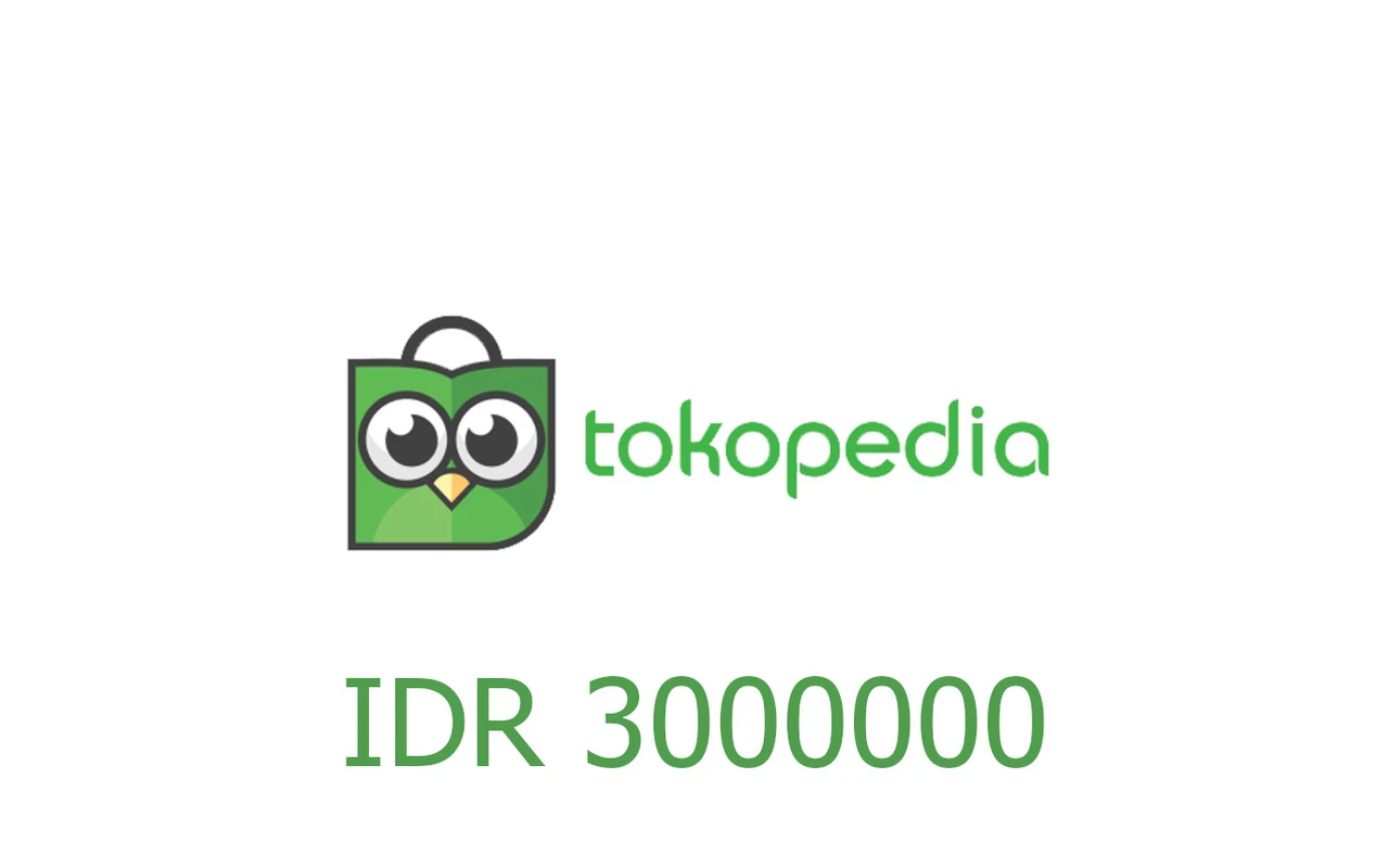 Tokopedia 3000000 Rp Gift Card (Indonesia)