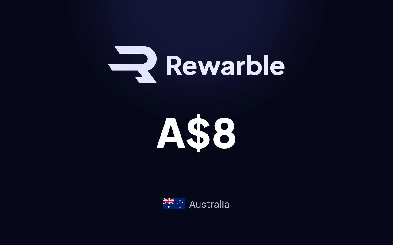 Rewarble PayPal A$8 Gift Card (Australia)