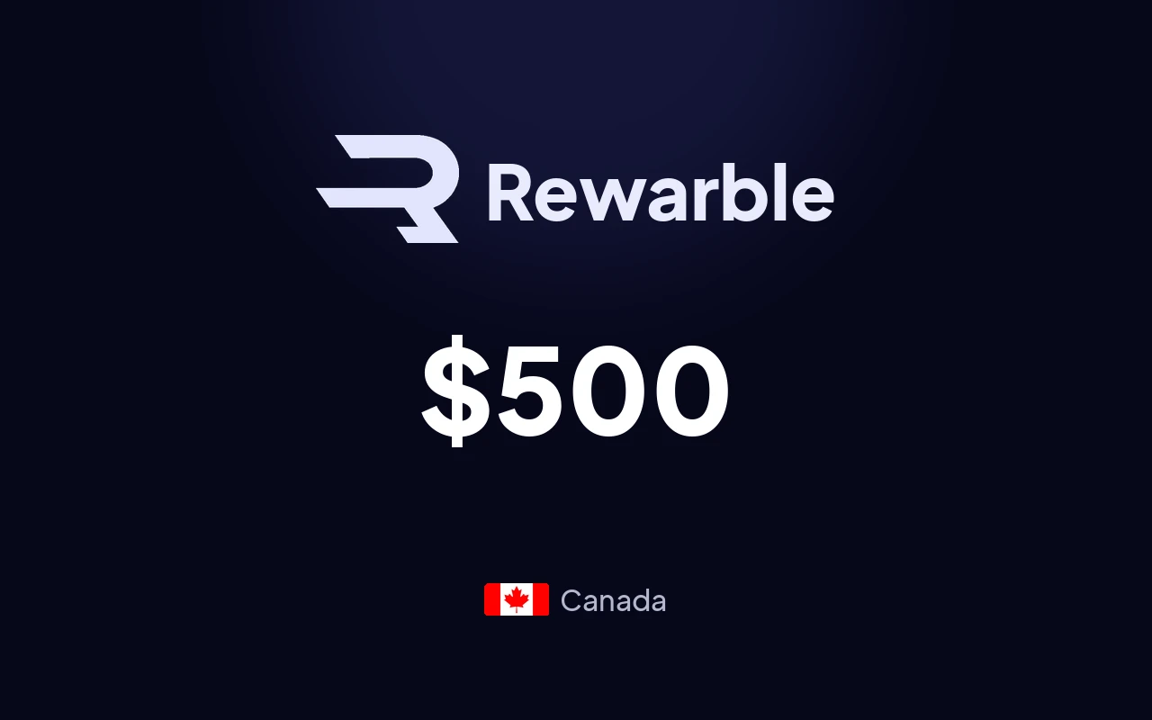 Rewarble PayPal $500 Gift Card (Canada)