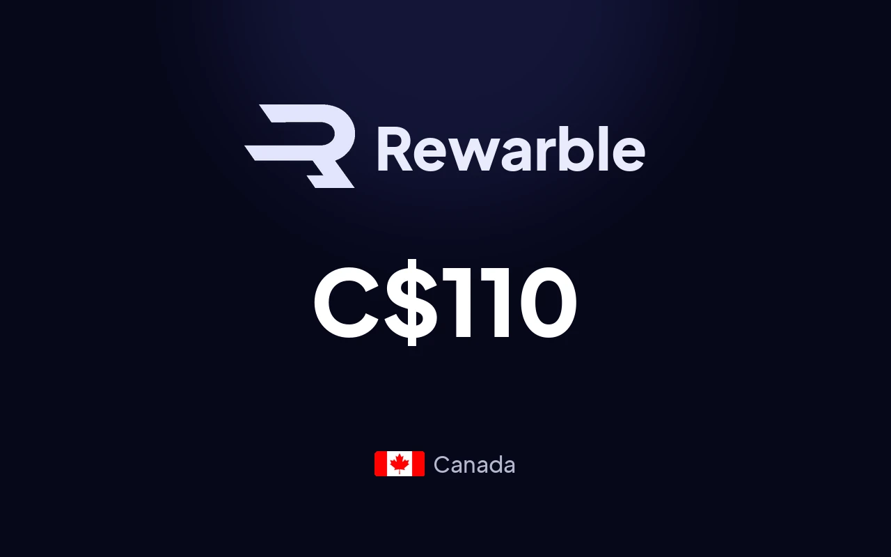 Rewarble PayPal C$110 Gift Card (Canada)