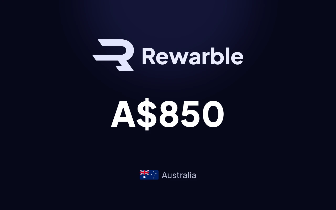 Rewarble PayPal A$850 Gift Card (Australia)