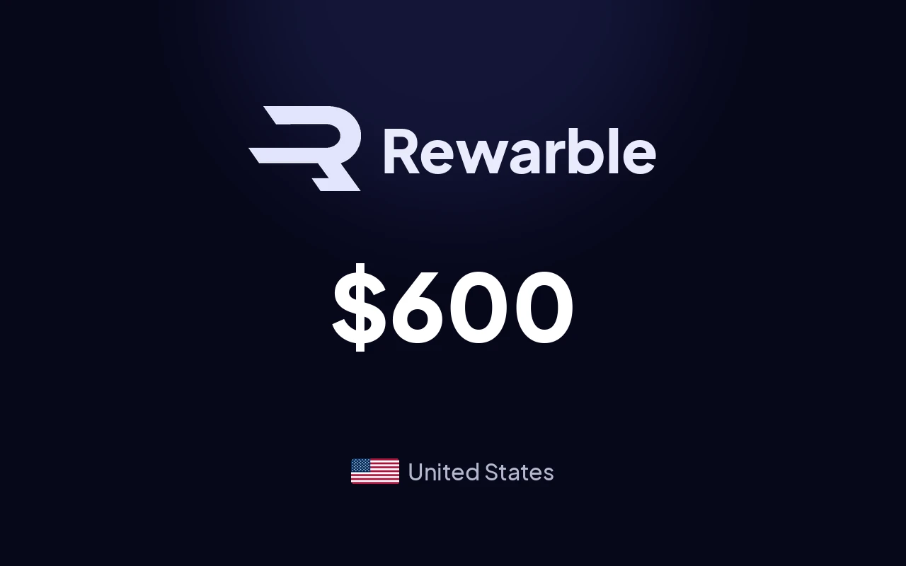 Rewarble PayPal $600 Gift Card (United States)