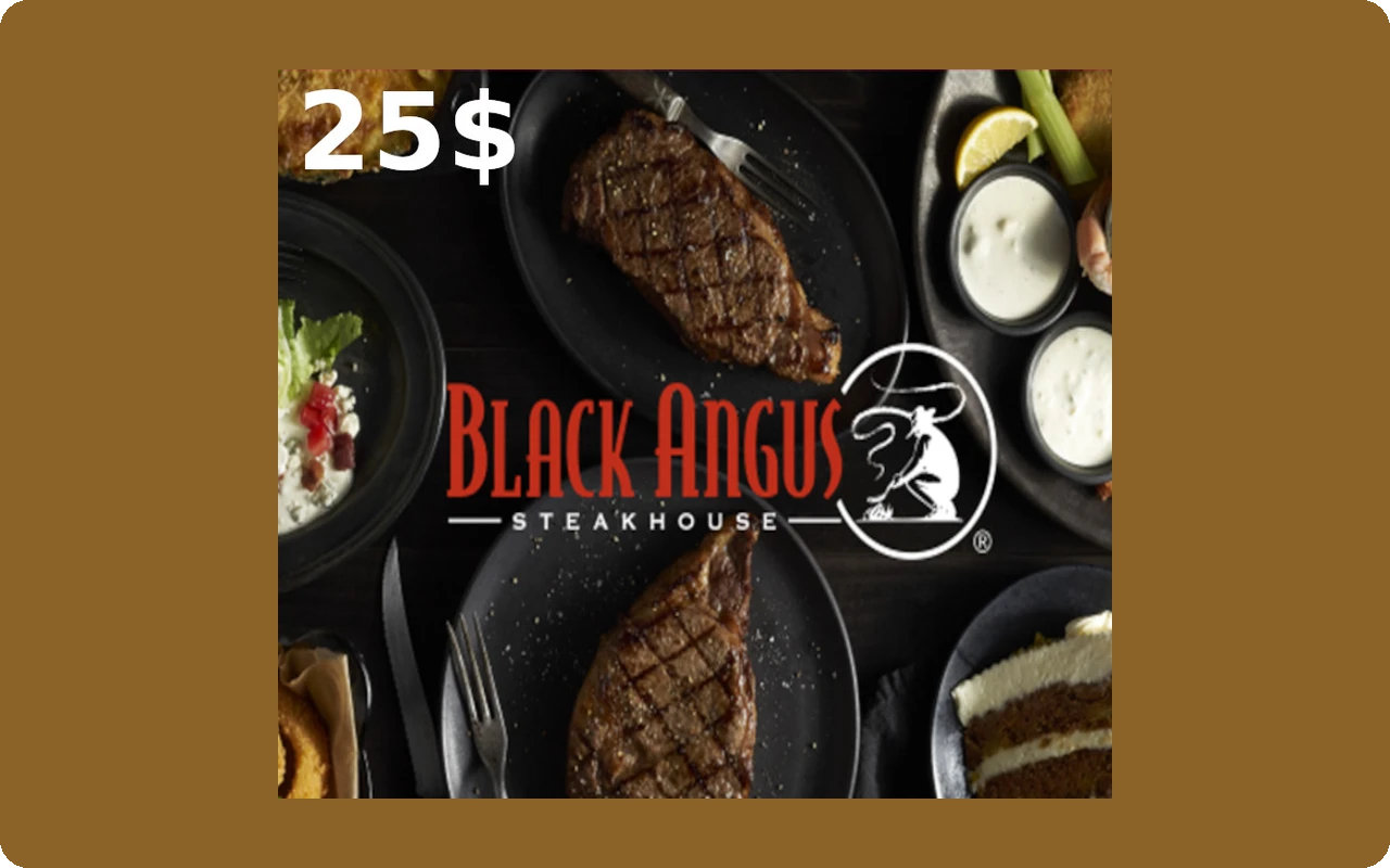 Black Angus Steakhouse $25 Gift Card (United States)