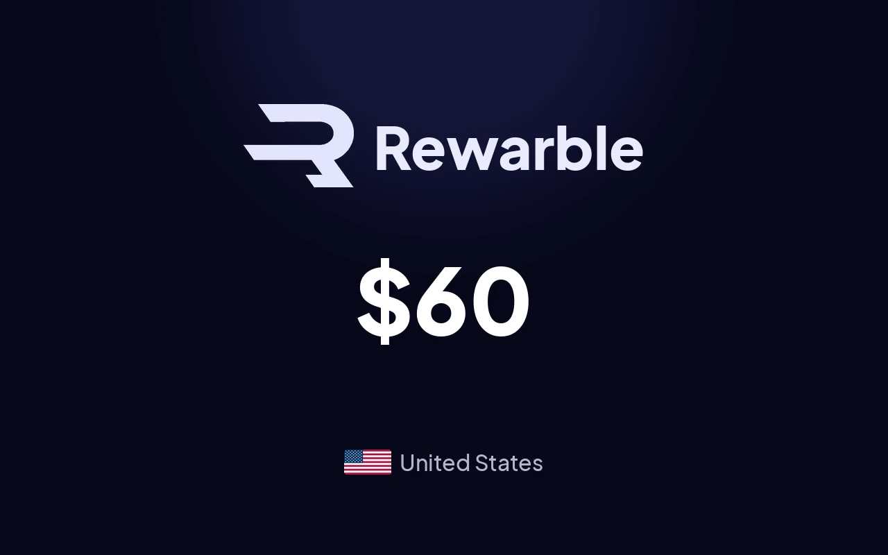 Rewarble TikTok $60 Gift Card (United States)