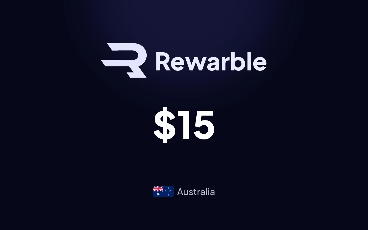 Rewarble PayPal $15 Gift Card (Australia)