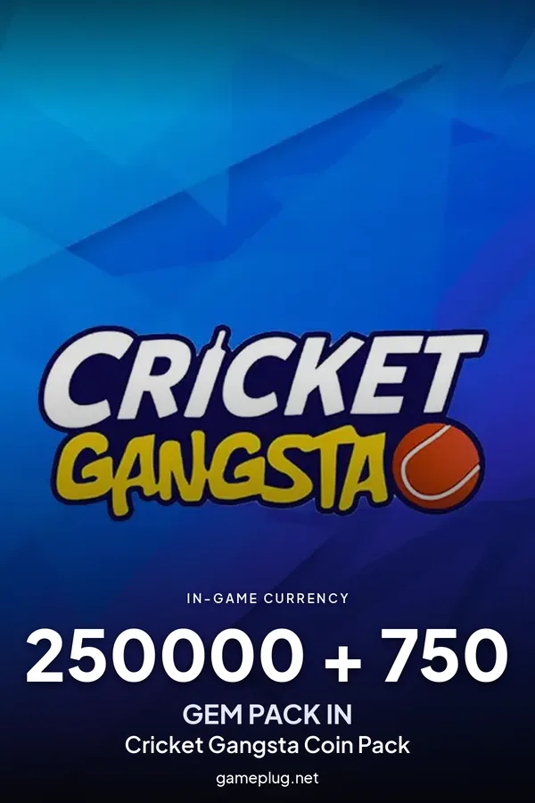 Cricket Gangsta Coin Pack 250000 + 750 Gem Pack IN