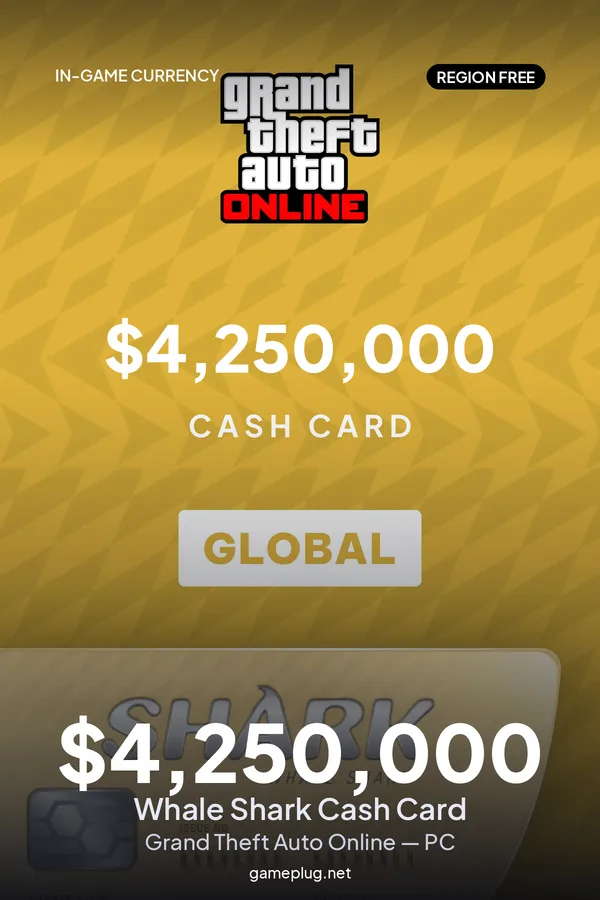 Grand Theft Auto Online - $4,250,000 The Whale Shark Cash Card PC