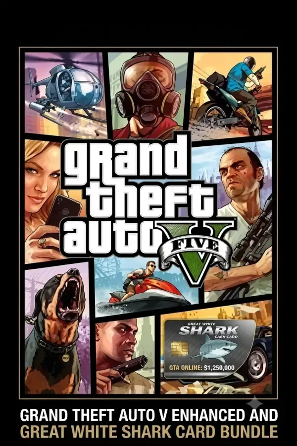 Grand Theft Auto V | Enchanced & Great White Shark Card Bundle (PC) - Rockstar Key - GLOBAL