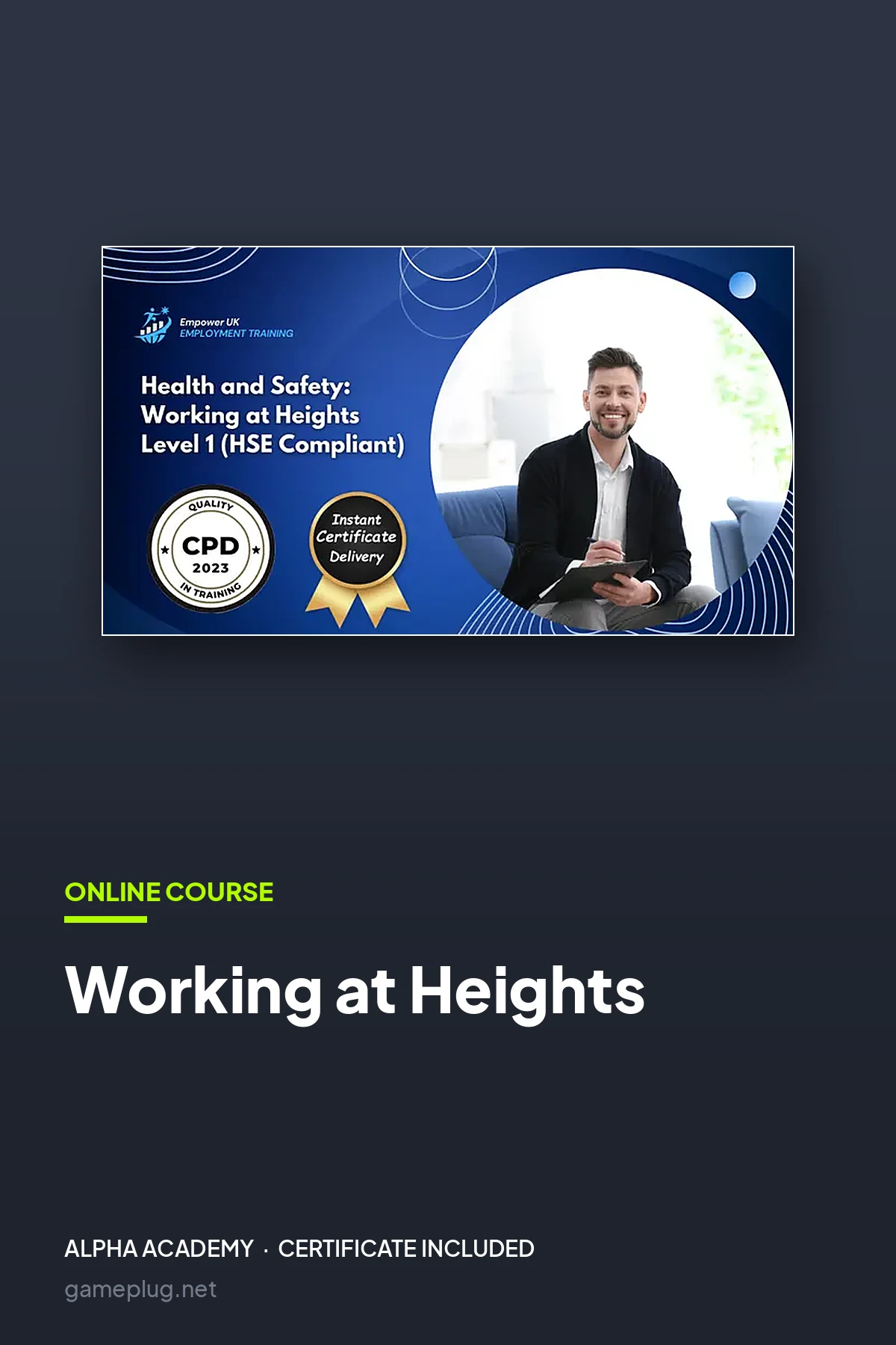 Working at Heights Online Course Alpha Academy Code