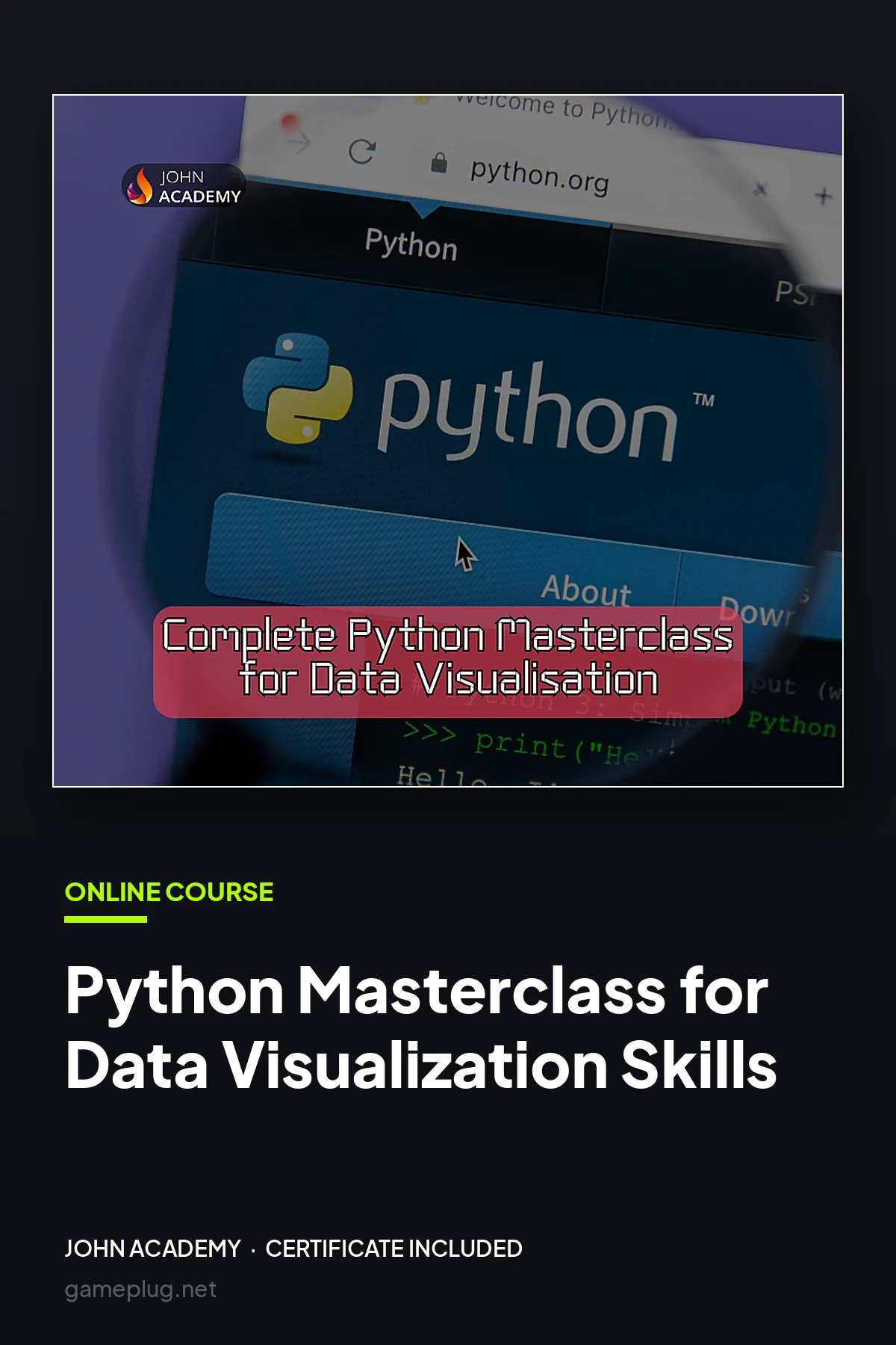 Python Masterclass for Data Visualization Skills John Academy Code