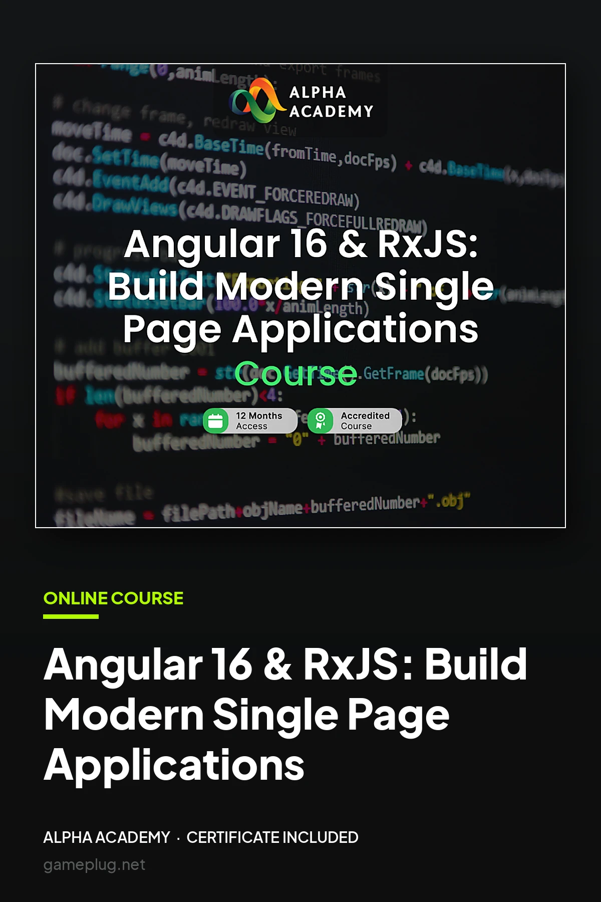 Angular 16 & RxJS: Build Modern Single Page Applications Alpha Academy Code