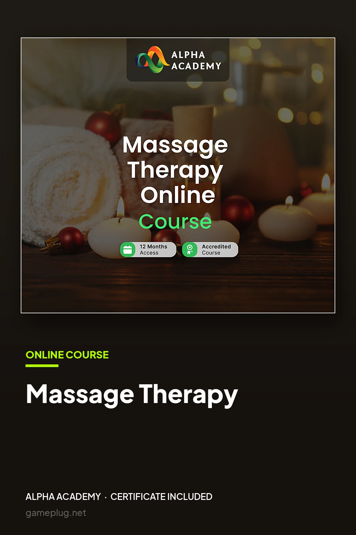 Massage Therapy Online Course Alpha Academy Code