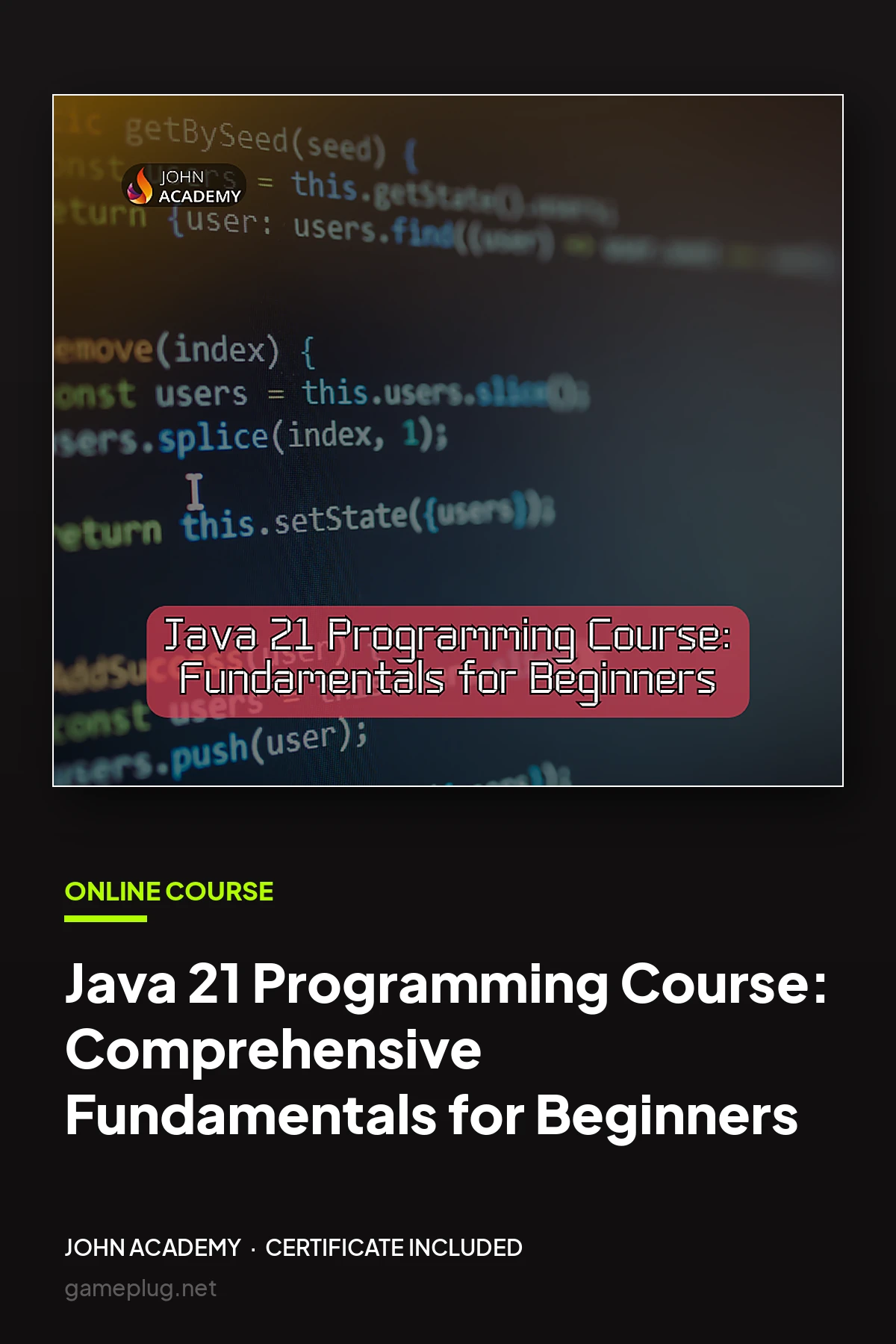 Java 21 Programming Course: Comprehensive Fundamentals for Beginners John Academy Code