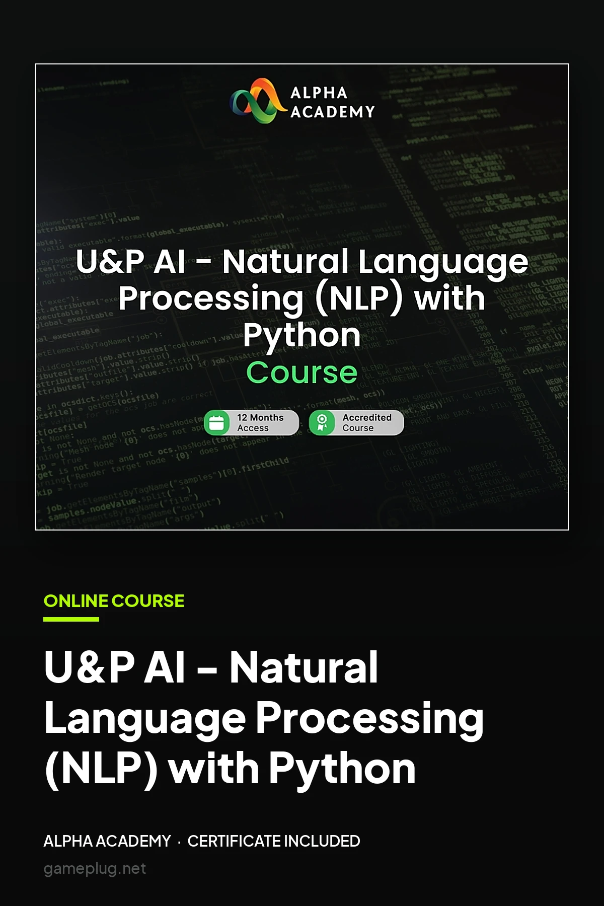 U&P AI - Natural Language Processing (NLP) with Python Alpha Academy Code