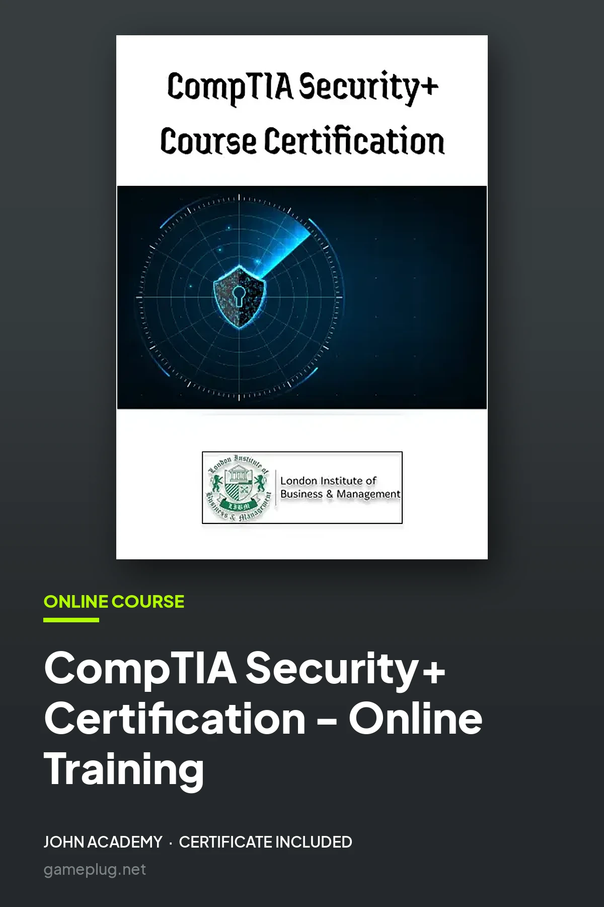 CompTIA Security+ Certification - Online Training John Academy Code