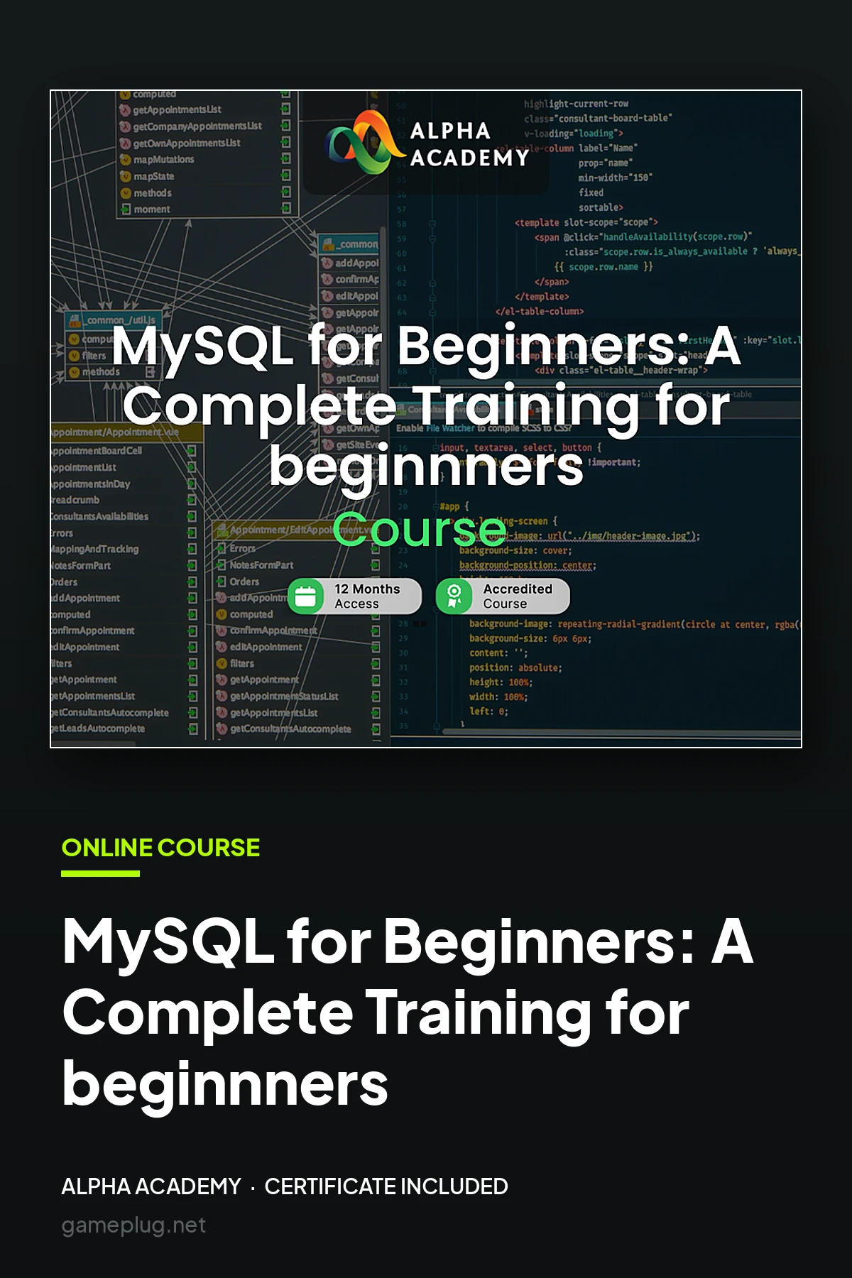 MySQL for Beginners: A Complete Training for beginnners Alpha Academy Code
