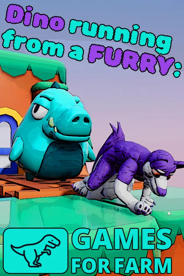 Dino running from a FURRY: GAMESFORFARM PC